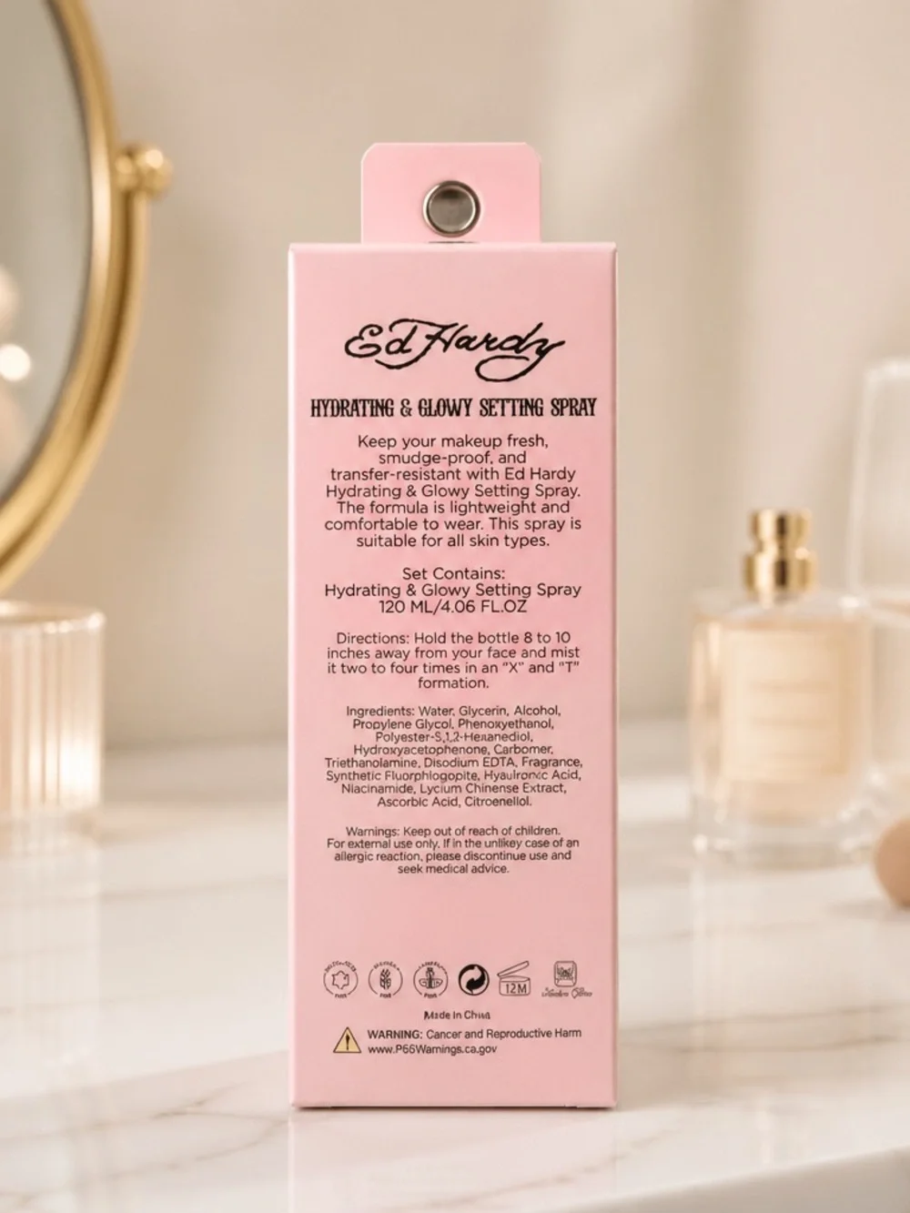 Ed Hardy Hydrating & Glowy Setting Spray 4.06 fl oz 120 mL